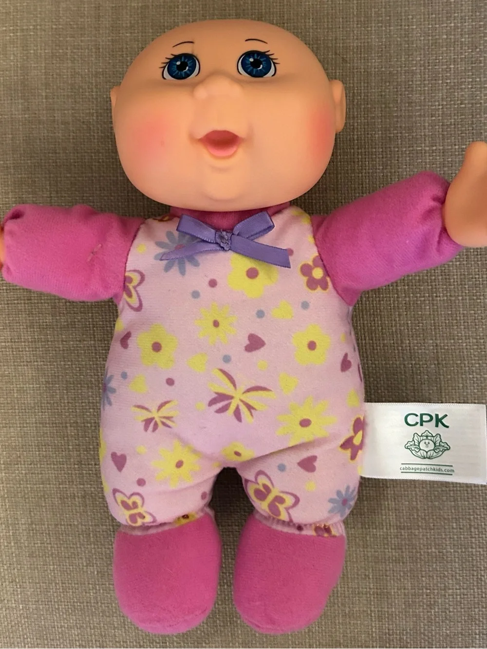 2 Cabbage Patch Kids Purple & Pink Plush Baby Doll